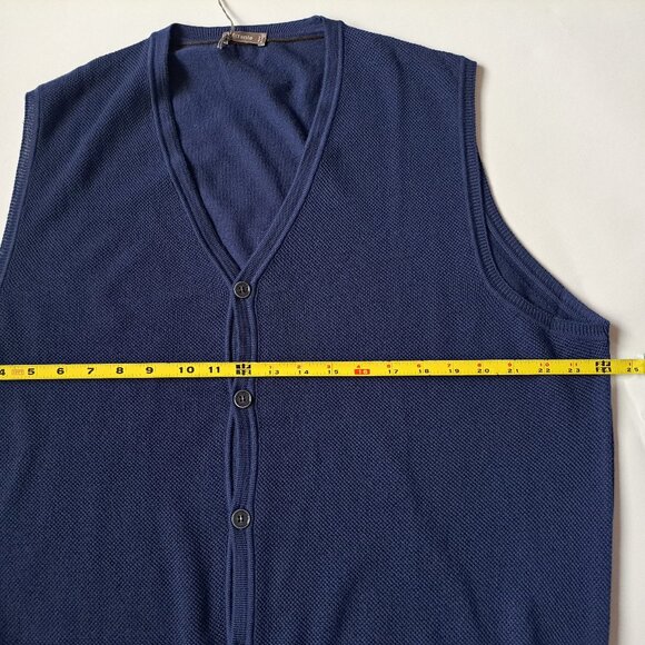 NEW Ferrante Men's 100% Merino Wool Blue Vest Size 54/ XL - Picture 12 of 13
